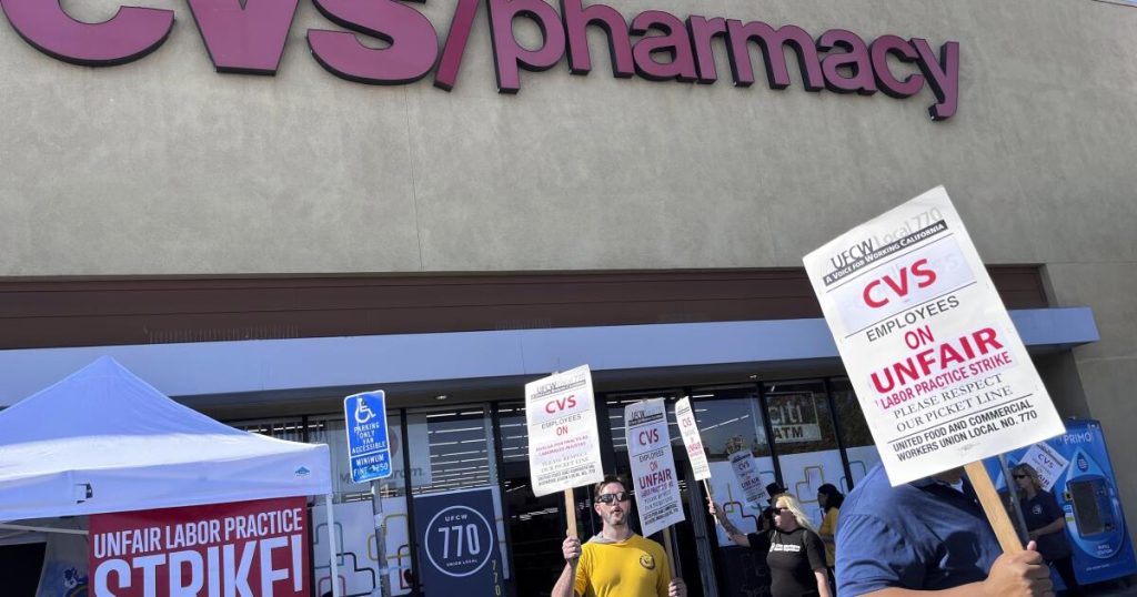 CVS workers strike at 7 SoCal stores for better pay, healthcare